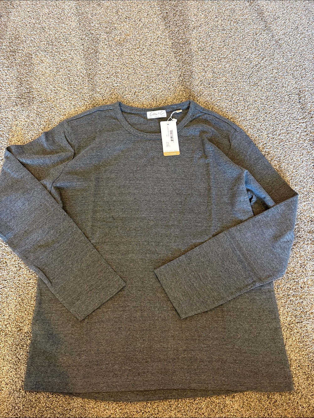 NWT! Cotton & Co Men’s XL waffle knit crew neck